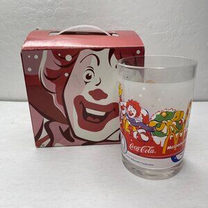McDonalds Coca-Cola Merry Christmas 2001 Glass Gift Box Holiday Made in France